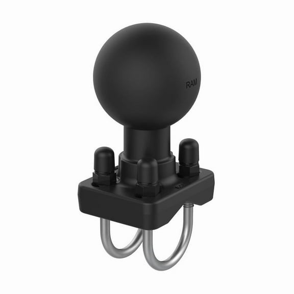 RAM-D-235U RAM Double U-Bolt Ball Base for 1" - 1.25" Rails w/ D-Size 2.25-Inch Ball