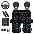 thumbnail image 6 of Binienty Halloween Bat Car Seat Covers Front Split Rear 14 PCS with Armrest Cushion Headrest Covers Steering Wheel Cover Seat Belt Pads for Vehicle Interior Decor Set, 6 of 8