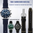 thumbnail image 2 of Correa de reloj de piel de vacuno + nailon para IWC Mark Pilot Prince Bertolo Portugal, hebilla plegable, pulsera de 20 y 21 mm para hombre, 2 of 5