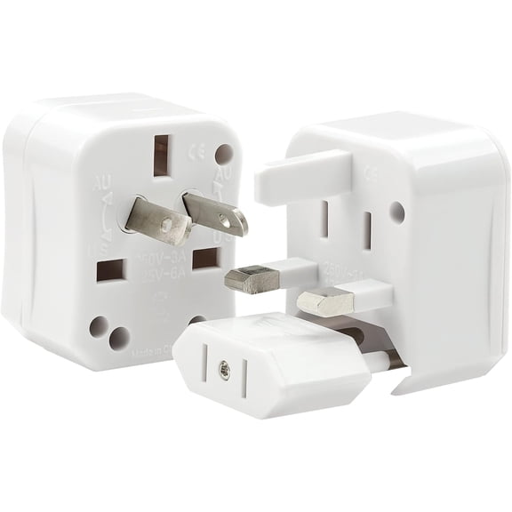 ChargeWorx International Travel Adapter, Universal Travel Power-Adapter Plug for Phones and More, 110/240 Volts, European Travel Plug Adapter with Protective Case, Works in Over 150 Countries