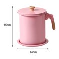 thumbnail image 3 of GROWTH TANK Oil Pot Handle Stainless Steel Strainer for Cooking 1.4L Pink 1.4L Pink, 3 of 9