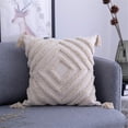 thumbnail image 1 of 1 pieza, funda de almohada boho, almohada de algodón, fundas de almohada con mechones marroquíes para sofá, dormitorio, sala de estar Xemadio MZQ-0230-2, 1 of 6