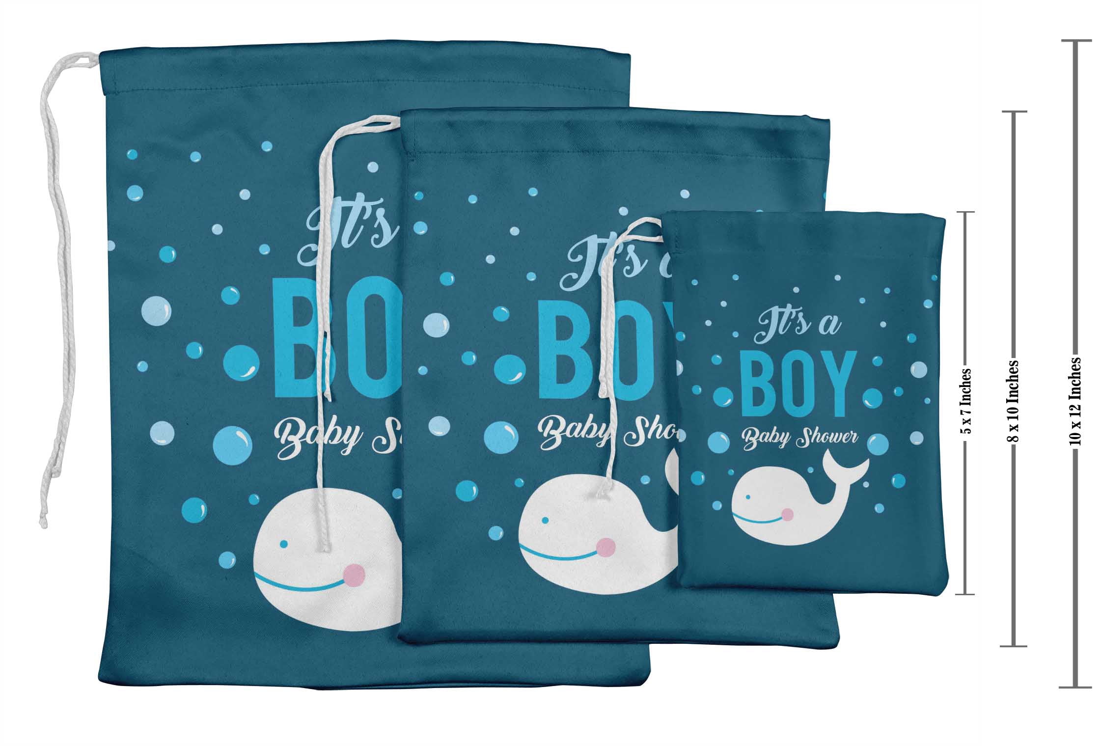 Darling Souvenir Blue Dolphin & It'S A Boy Baby Shower Party Supplies Favor Bags&nbsp;Drawstring Pouches&nbsp;15 Pieces