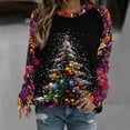 thumbnail image 2 of Enjoytime Christmas Womens Crewneck Sweatshirt Print Long Sleeve Pullover Tops Xmas Holiday Casual Trendy Sweatshirts, 2 of 5