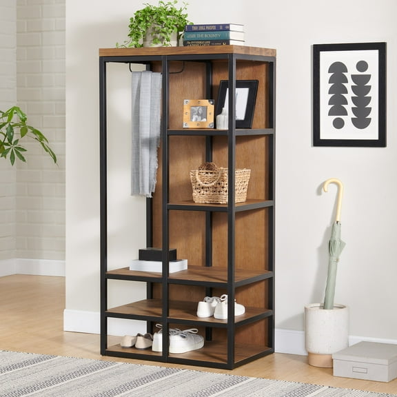 Lloyd Acacia Wood 58"H Hall Tree, Natural