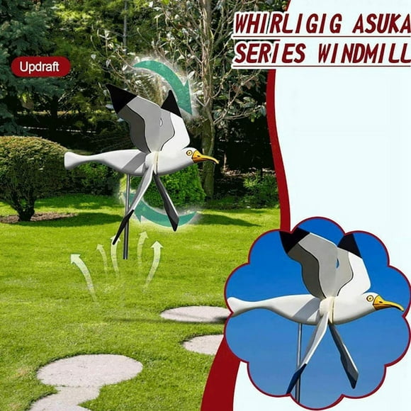 Seagulls Windmill,New Flying Seagul Windmill Garden Spinner Parrot Seagull Bird ,Pneumatic Top