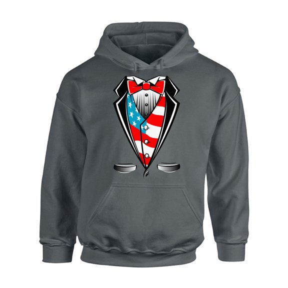 Awkward Styles Unisex Tuxedo American Flag Graphic Hoodie Tops USA Patriotic