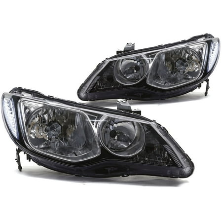 Latest Version For 06-11 HONDA CIVIC 4DR SEDAN JDM CONVERSION HEADLIGHTS - CHROME