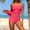 Hot Pink, variant on QUNYINEY Tummy Control Tankini Swimsuits for Women Solid Colors 2 Piece Swimwear Racerback Crew Neck Modest Women Swimsuit Sets