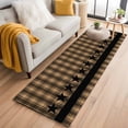 thumbnail image 3 of 2x6 Kitchen Runner Rug, Brown Black Plaid Non-Skid Rubber Backing Large Rectangle Rugs - Living Room Bedroom Home Office, Vintage Rustic Star Buffalo Check Indoor Floor Mat Carpets Washable Rug, 3 of 9