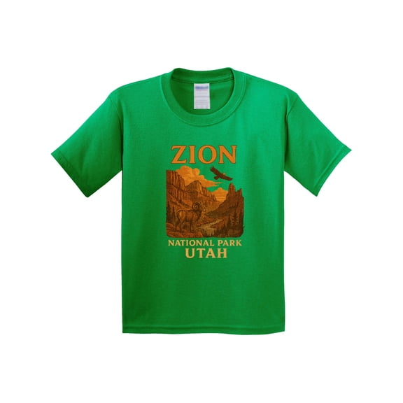 Inktastic Zion National Park Utah Vintage Landscape Art Youth T-Shirt