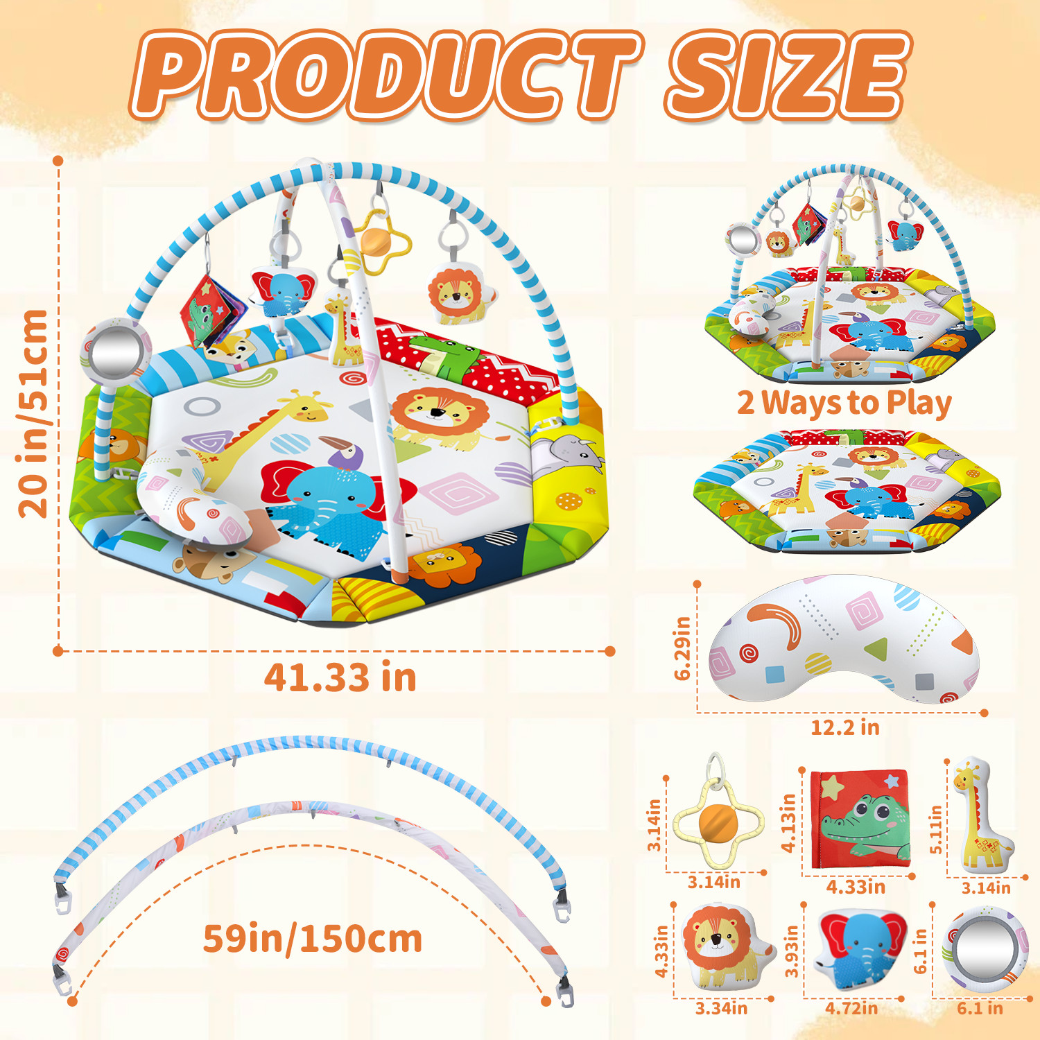 JoyStone Baby Gym Play Mat, 8-in-1 Activity Mat photo 7