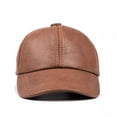 thumbnail image 2 of New Male Casual Genuine Leather Baseball Cap For Men Real Cowhide Black/Brown Dad Hats Mens Big Brim Cool Hat ,Unique Design, 2 of 5