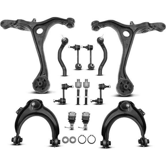 A-Premium 14Pc Complete Front Suspension Kit Upper Lower Control Arm Lower Ball Joint Sway Bar Link Inner Outer Tie Rod End Compatible with Honda Accord 2003-2007 Acura TSX 2004-2008 2.4L Gas