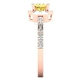 thumbnail image 3 of 0.89 ct Princess Cut Simulated Yellow Diamond Halo Engagement Ring for Women in 18K Rose Gold, 3 of 5