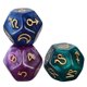 thumbnail image 1 of Juego de 3 dados astrológicos de resina perlada con múltiples caras para adivinación de constelaciones. Púrpura Verde Azul, 1 of 7