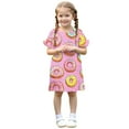 thumbnail image 4 of Zpanxa Robes d'Été pour Filles Décontractées à Manches Courtes Col Rond Imprimé Robe en Polyester Spandex Rouge Melon D\'eau 5 Ans, 4 of 7