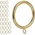 thumbnail image 1 of Curtain Ring Metal 28-Pcs 2.0 Inch Inner Diameter with Eyelets Fit Up to 1.7 Inch Rod Large Wire Diameter (Gold-28pcs), 1 of 5