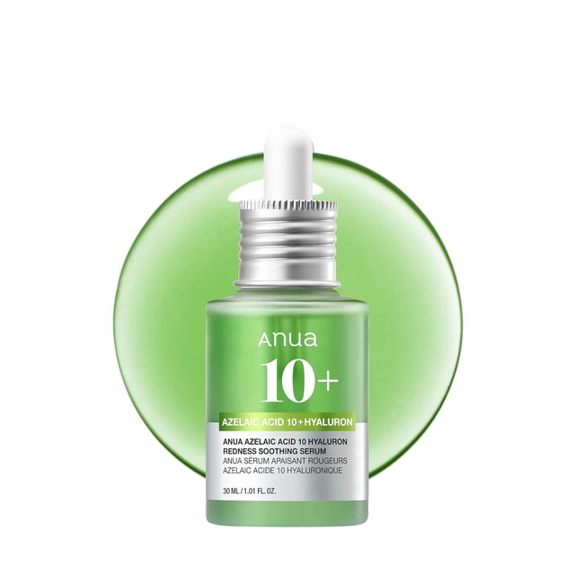 Anua Azelaic Acid 10 Hyaluron Redness Soothing Serum, Facial Serum for Blemish-Prone & Oily-Prone Skin, Lightweight & Hydrating Blemish Care, Hyaluronic Acid, Korean Skincare, 1.01 fl oz.
