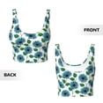 thumbnail image 6 of Goofa Blue Sunflowers Printed Sports Bras for Women, High Impact Running Bra Workout Crop Tank Tops Longline Sports Bra Push up-Medium, 6 of 9