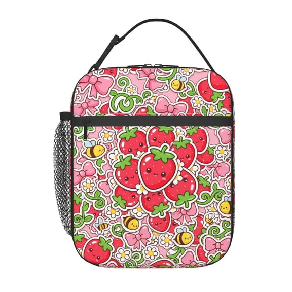Strawberry Lunch Bag,Lunch Box For Women Men,Reusable Insulated Lunch Tote,Leakproof Lunch Cooler For Work,Picnic,Camping