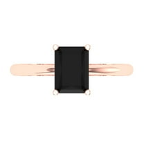 1.75 ctw Solitaire Anniversary Ring for Women | Radiant Cut Natural Onyx | Hyperallergenic Solid 18K Rose Gold