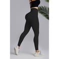 thumbnail image 5 of Women Yoga Sports Ribbed Seamless Leggings High Waisted Workout Gym Yoga Pants Quick-Drying Black L, 5 of 8