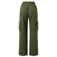 thumbnail image 6 of Gvdentm Scrub Pants Women's Casual Loose Elastic Shiny Pocket Wide Leg Pants Trousers Baggy Cargo Pants for Women(Green,4XL), 6 of 8