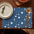 thumbnail image 5 of Blue Sun Moon Cloud Planet Eye Star Pattern Summer Placemats Table Placemats Set Of 4-Linen Kitchen Washable Placemats Table Mats 11.8"x17.7" Non-Slip Heat Resistant, 5 of 6