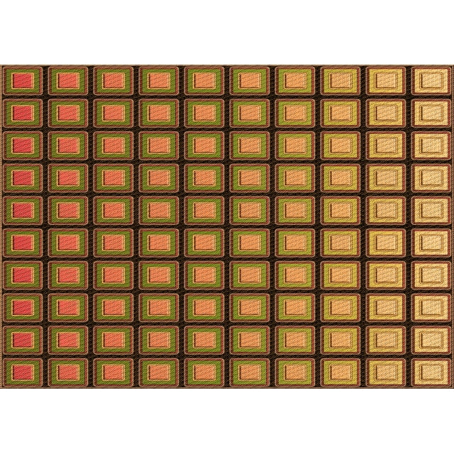 Ahgly Company Machine Washable Indoor Rectangle Transitional Caramel Brown Area Rugs, 2' x 3'
