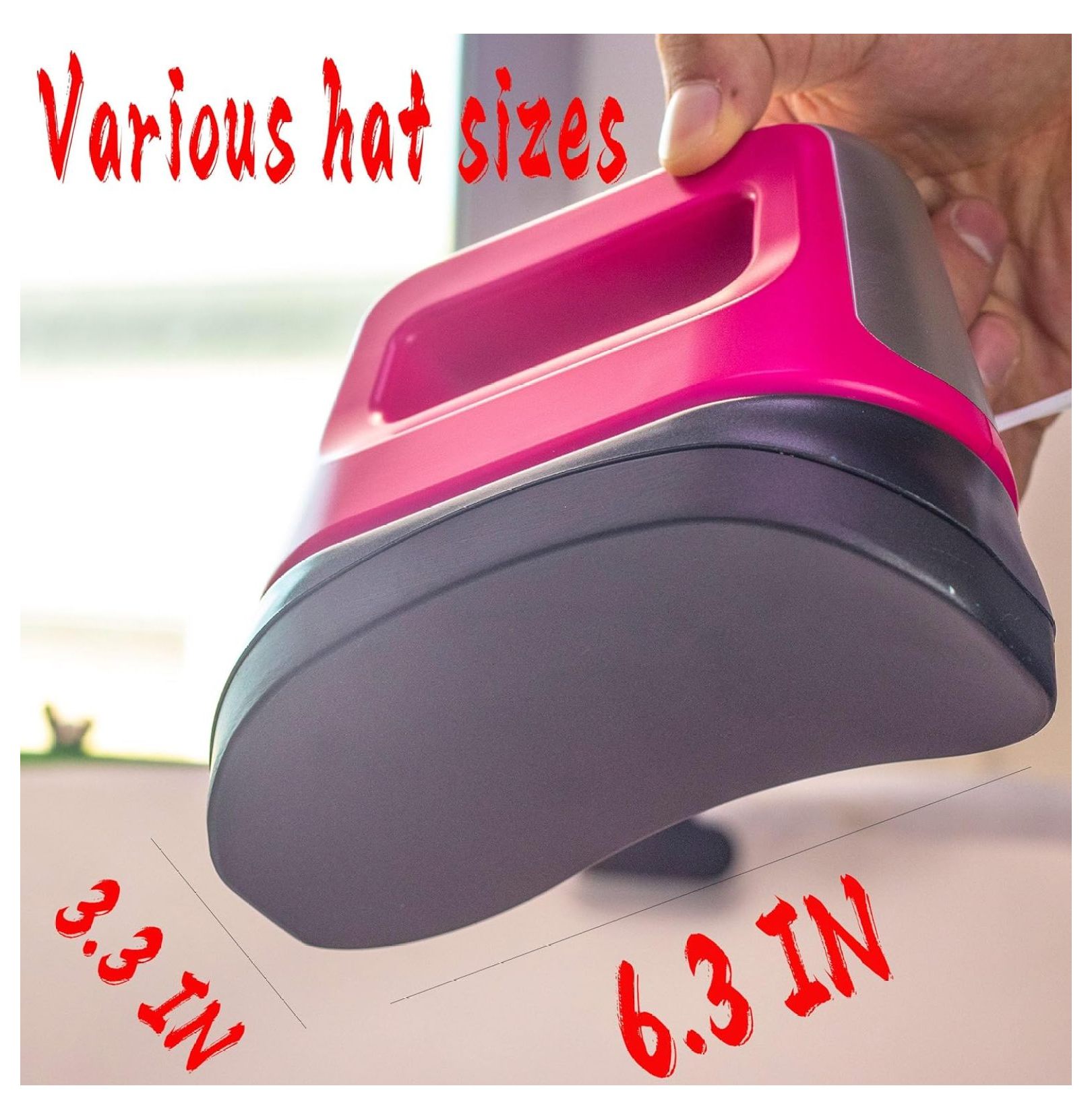 Hat Heat Press，Hat Press， Mini Heat Press，Hat Press Heat Machine for ，Heat Press Machine for t Shirts，6.3 * 3.3 in Curved Ceramic-Coated Heat Plate, Easy Temperature Control with Safety Base red