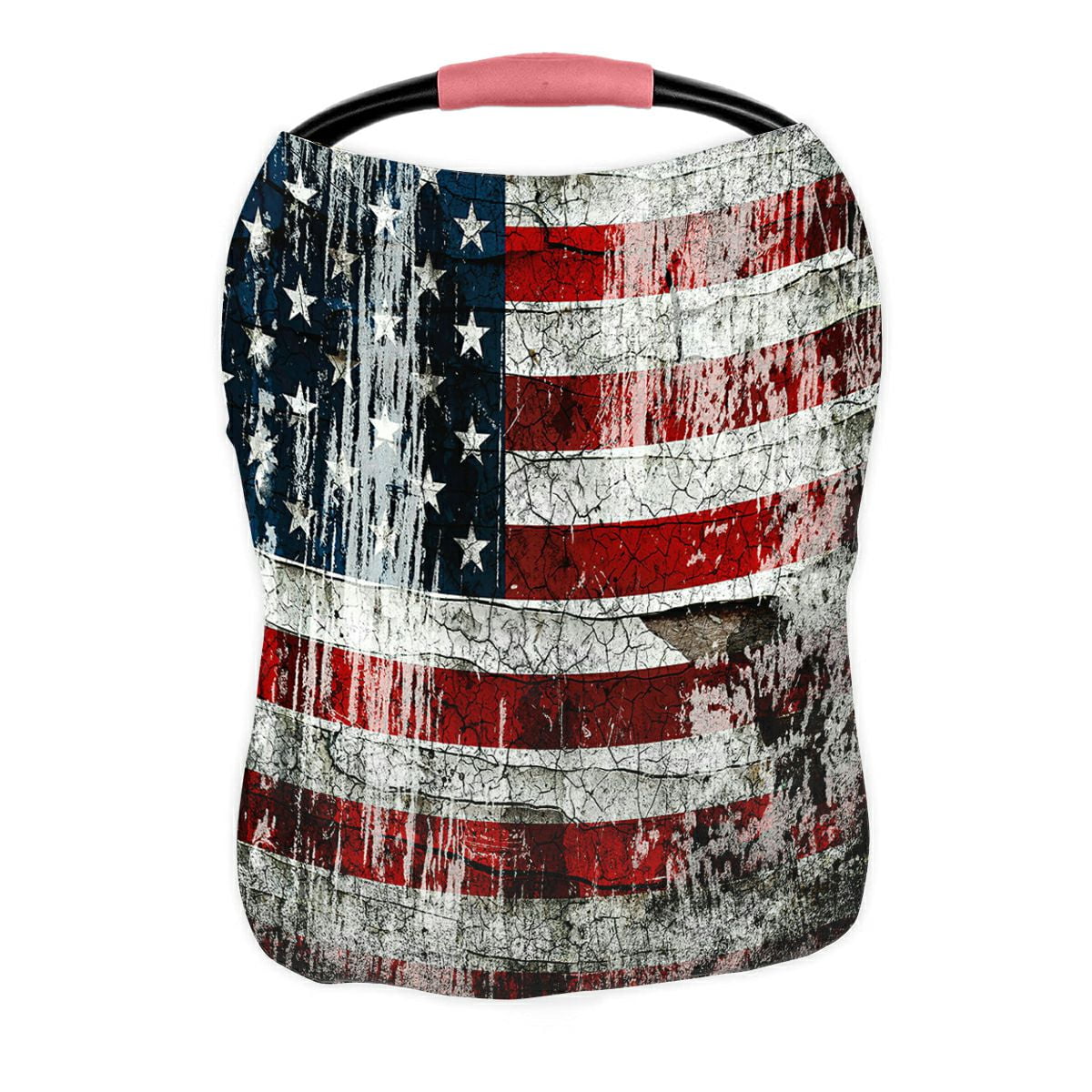 ABPHQTO American Flag Nursing Cover Baby Breastfeeding Infant Feeding Cover Baby Car Seat Cover Infant Stroller Cover Carseat Canopy Breathable