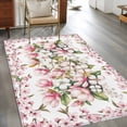 thumbnail image 2 of Area Rugs for Living Room Bedroom, Spring Floral 4'x6' Rug Washable Carpet Runner Indoor Outdoor, Retro Pink Orchid Flowers Leaves Botanical Non Slip Accent Floor Mats Rug for Kitchen, Office, 2 of 8