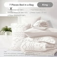 thumbnail image 6 of Davulos Comforter Set King White ,7 Piece Bed in a Bag Boho Tufted Shabby Chic Bedding Vintage Farmhouse Bed Set for All Seasons,Geometric Complete Bedding Set, 6 of 8