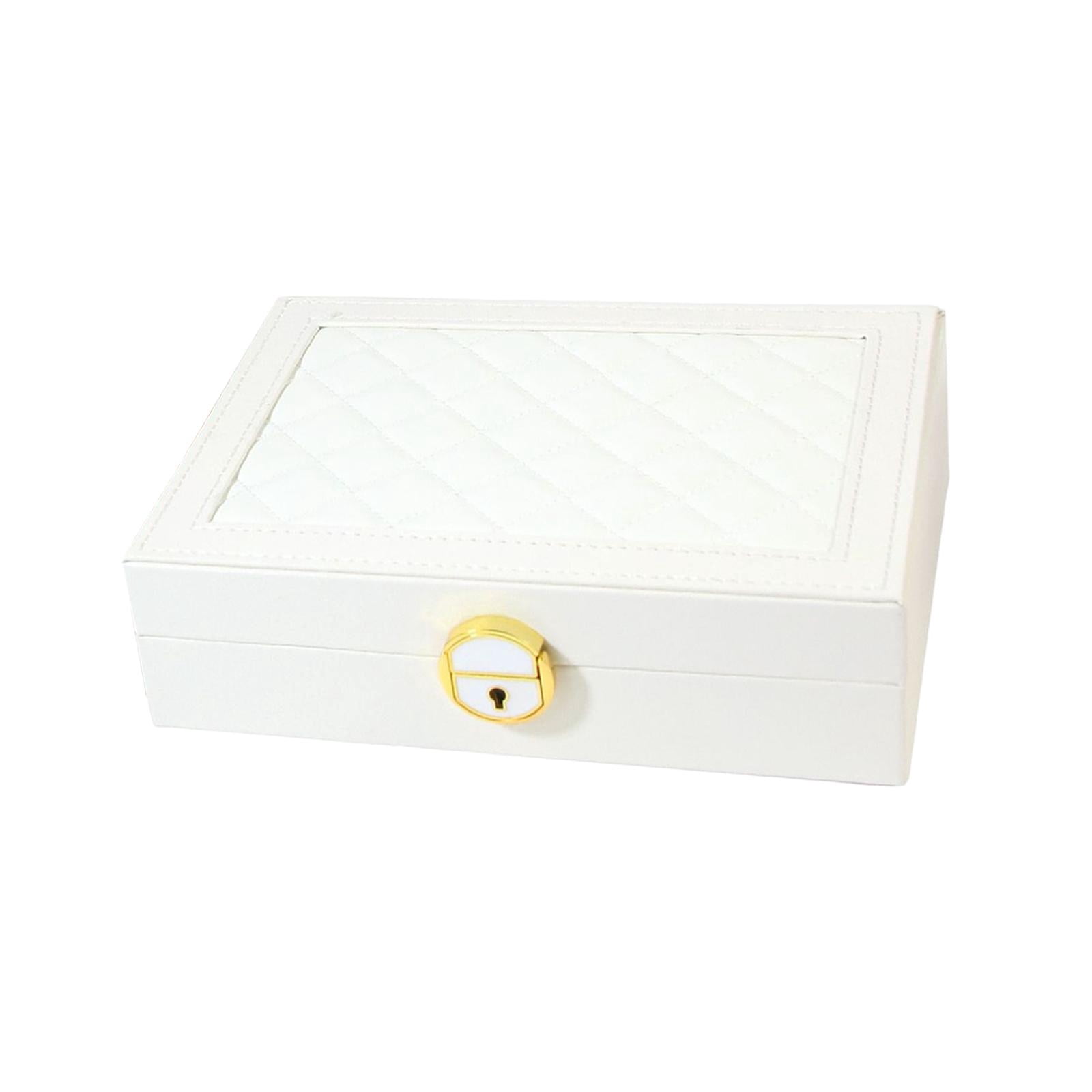 FVDPWYE Travel Jewelry Box Organizer Jewellery Storage Holder for Earrings Bracelets White
