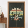 thumbnail image 4 of DouZhe Doorway Drape Split Curtains, Retro Guitar and City Pattern Room Divider Privacy Door Curtains, 34" x 56", 4 of 7
