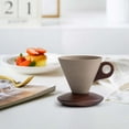 thumbnail image 6 of Retro Ceramic Conical Coffee Mug, Creative Funnel Coffee Cups Set, with Solid Wood Triangle Handle Design and Coaster,for Home, Restaurant, Party and Office Use.200ml, 6 of 7