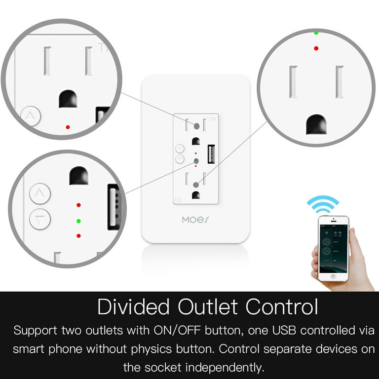 MOES Best WiFi LED Smart Plug Outlet, Wireless Timer Socket