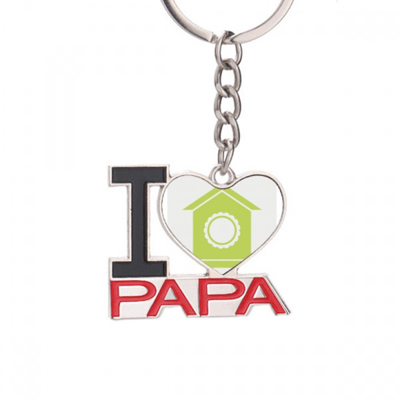 Green Nest Cartoon Art Deco Fashion Keychain Metal Keyring Holder Love PAPA Father