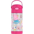 thumbnail image 1 of Thermos Kids Bouteille d'eau isolée sous vide avec paille rabattable, 355 ml, Peppa Pig, 1 of 5