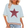 thumbnail image 3 of WRKEKC Short Sleeve Shirts for Women, Summer T-Shirts for Women, Women's Summer Casual Comfortable Printed Round Neck Short Sleeve Tops, 3 of 7