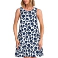 thumbnail image 1 of Fotbe black Skull white Vestido de Verano sin Mangas para Mujer – Vestido Midi Línea A, Estilo Camiseta Floral, Vestido Playero Casual y Fluido, 1 of 7