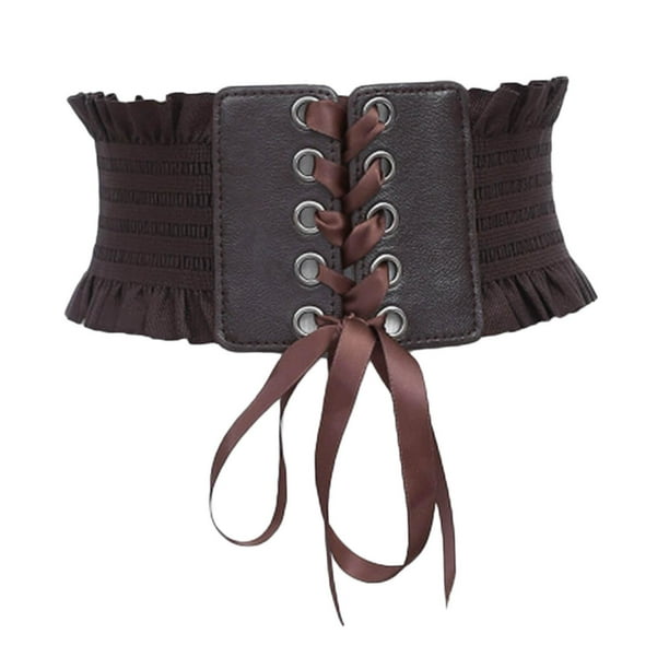 Cinturón de Corsé Colcomx Accesorios de Cintura Faja de Esticidad Ancha para Vestidos Marron