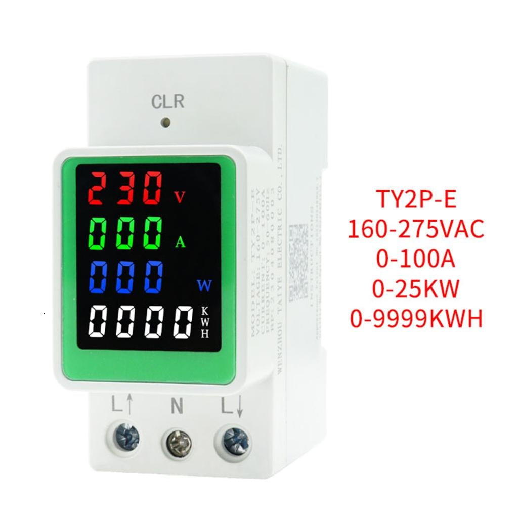 LED Screen WattKWh Power VoltAmp Meter Din Rail Consumption WattmeterMonitor