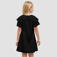 thumbnail image 5 of Zanarzt Girls Princess Dress Cotton Girls Summer Short Sleeve Dress A Line Swing Basic Twirl Party Dresses Black,5-6 Years, 5 of 8