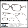 thumbnail image 2 of Womens Luxe Narrow Rectangle Plastic Blue Light Filter Computer Glasses Grey, 2 of 8