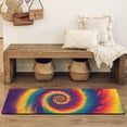 thumbnail image 4 of Colorful Rainbow Tie Dye Spiral Pattern Bathroom Rugs Mat,Non Slip Microfiber Bathroom Rug,Rubber Backing,Soft Bathroom Mats for Bathroom Floor,Tub and Shower,47x17in(120x43cm), 4 of 5