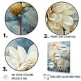 thumbnail image 3 of Designart "Minimalist Painting Of Blooming Mums In Blue And White IV" Mums Floater Framed Wall Art Living Room, 3 of 5