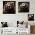 thumbnail image 5 of Designart "Polychromatic Grizzly Bear Charm" Animals Bear Picture Framed Canvas Prints, 5 of 5