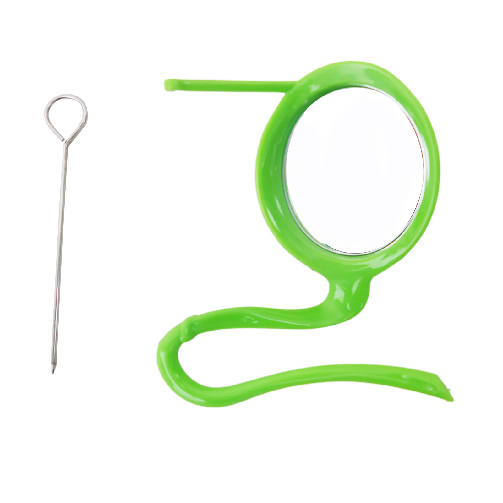 TOPOINT Bird Mirror Toys With Perch Stands，Parrot Foraging Feeder Toy